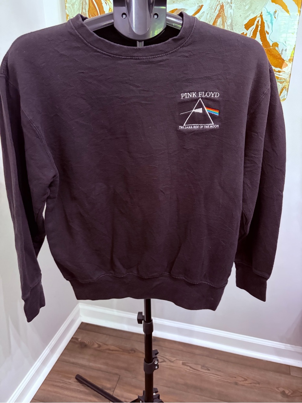 Pink Floyd Black Crewneck with Prism Logo